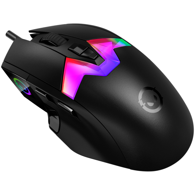 Мишка Lorgar MSP80, оптична (26 000 dpi), 10 бутона, PAW3395 сензор, 8000Hz Polling Rat, USB, Черна