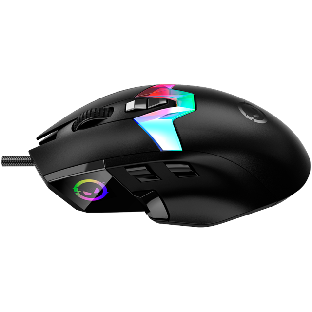 Мишка Lorgar MSP80, оптична (26 000 dpi), 10 бутона, PAW3395 сензор, 8000Hz Polling Rat, USB, Черна