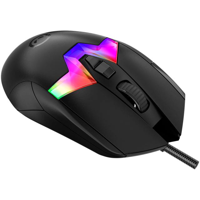 Мишка Lorgar MSP80, оптична (26 000 dpi), 10 бутона, PAW3395 сензор, 8000Hz Polling Rat, USB, Черна
