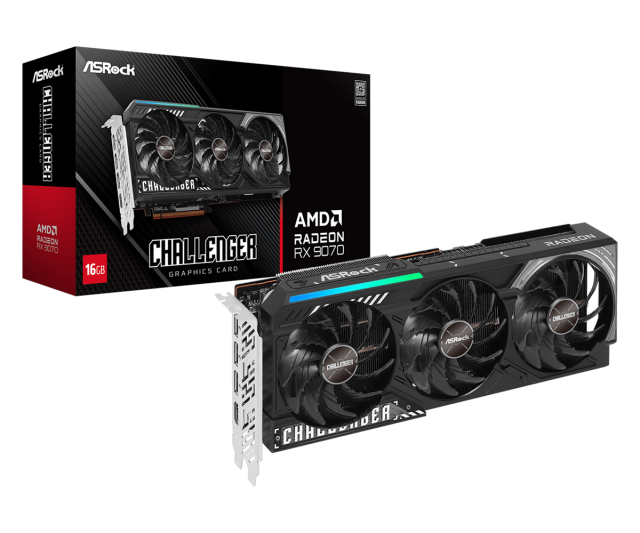 Видео карта ASROCK RADEON RX 9070 Challenger 16GB GDDR6, 256-bit, HDMI, 3xDP