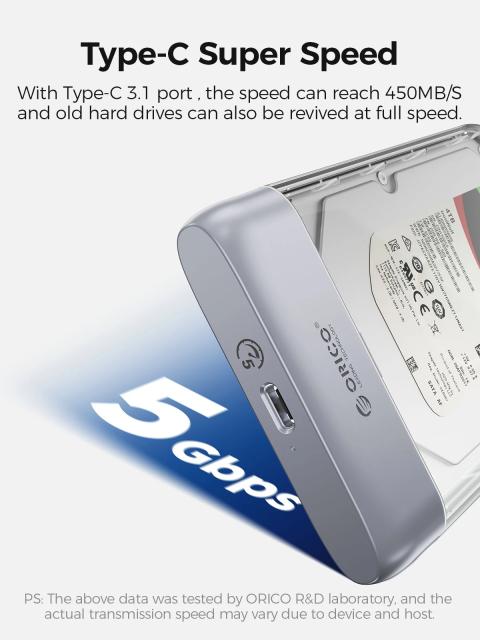 Кутия Orico TX25C3 HDD / SSD 2.5" (6.35 cm), USB Type-C 5Gbps