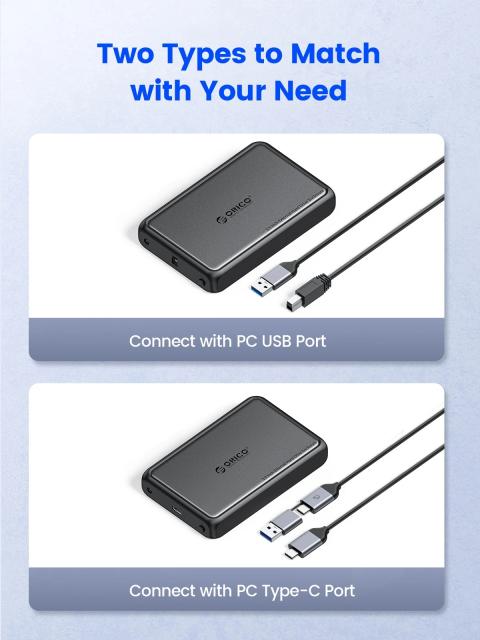 Кутия Orico DDL35-C3 HDD 3.5" (8.89 cm), USB Type-C Black