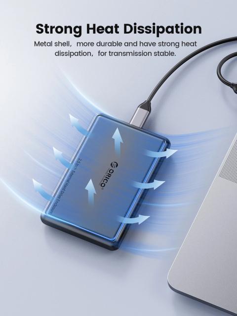 Кутия Orico DDL25-C3 HDD / SSD 2.5" (6.35 cm), USB A/Type-C Black