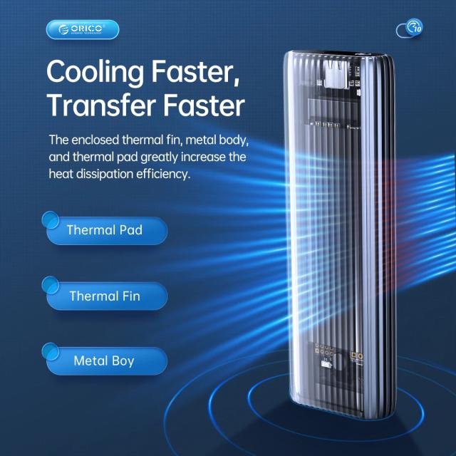 Кутия Orico AM2C3-G2 SSD M.2 NVMe, Aluminium. USB-A /Type-C 