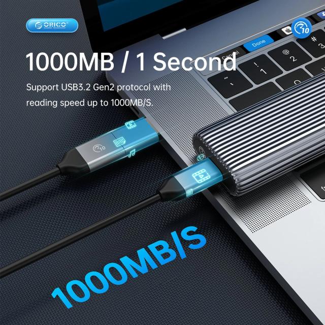Кутия Orico AM2C3-G2 SSD M.2 NVMe, Aluminium. USB-A /Type-C 