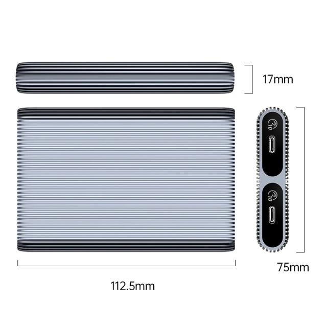 Кутия Orico AM2C3-2N Dual-Bay SSD M.2 NVMe, Aluminium, USB Type-C 10Gbps