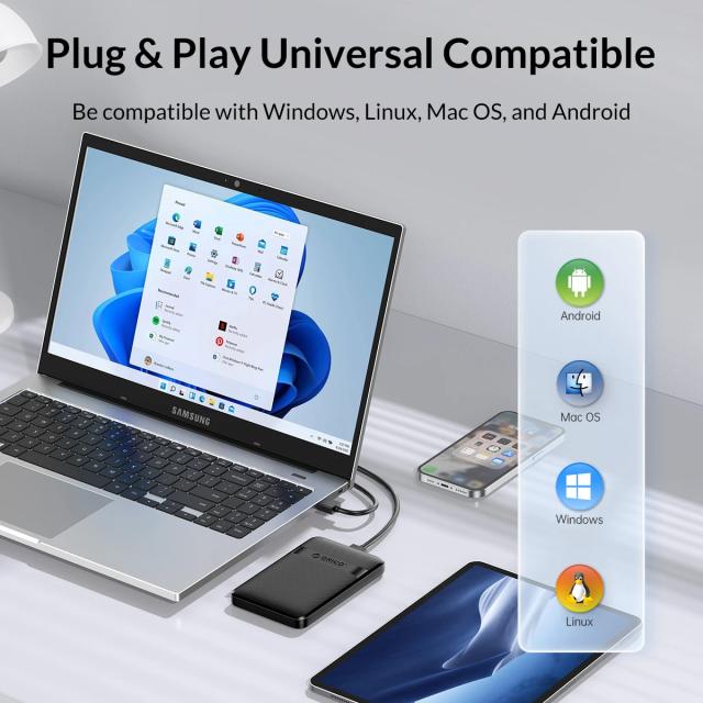 Кутия Orico HDD / SSD 2.5" (6.35 cm), USB Type-C Black