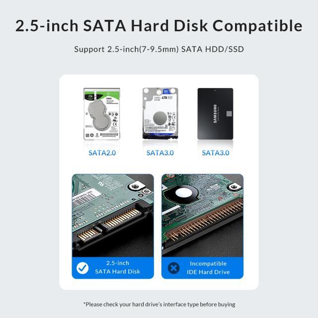 Кутия Orico HDD / SSD 2.5" (6.35 cm), USB Type-C Black