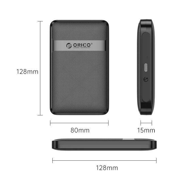Кутия Orico HDD / SSD 2.5" (6.35 cm), USB Type-C Black