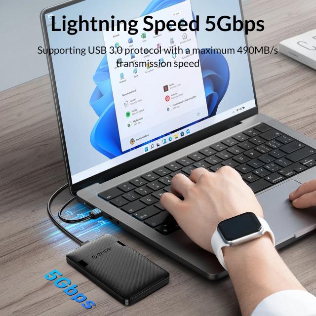 Кутия Orico HDD / SSD 2.5" (6.35 cm), USB Type-C Black