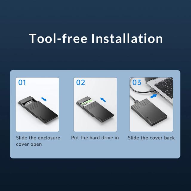 Кутия Orico HDD / SSD 2.5" (6.35 cm), USB3.0 Black