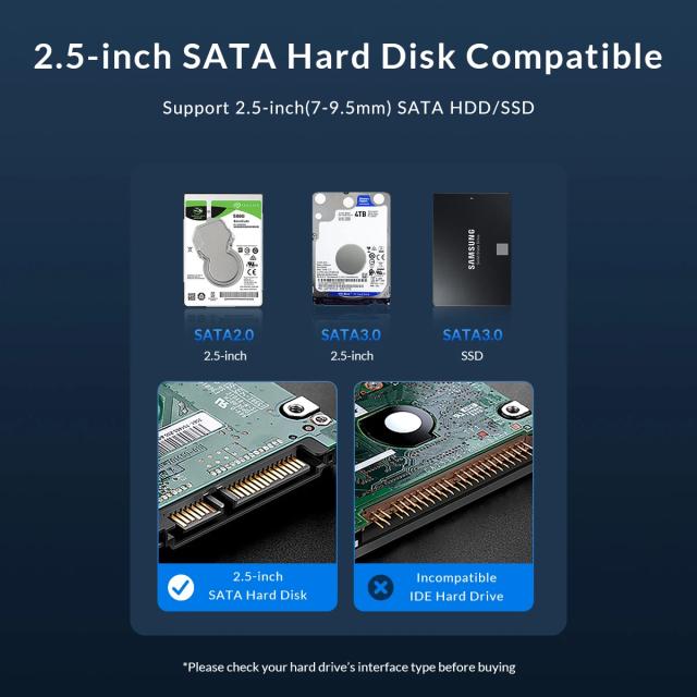 Кутия Orico HDD / SSD 2.5" (6.35 cm), USB3.0 Black