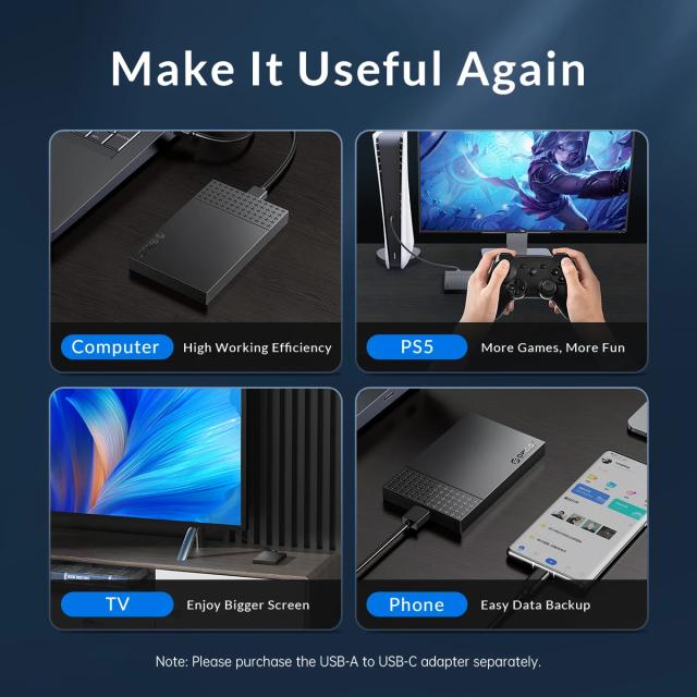Кутия Orico HDD / SSD 2.5" (6.35 cm), USB3.0 Black