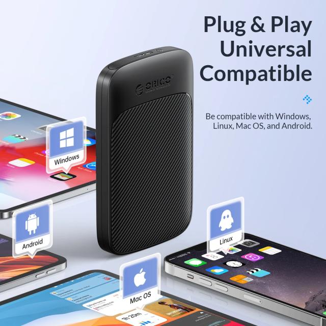 Кутия Orico HDD / SSD 2.5"(6.35 cm), USB Type-C
