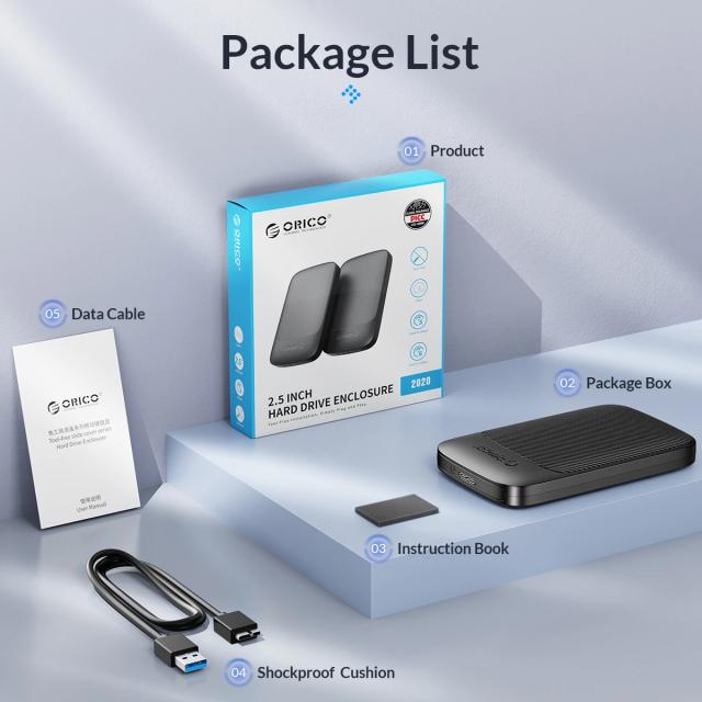 Кутия Orico HDD / SSD 2.5"(6.35 cm), USB Type-C