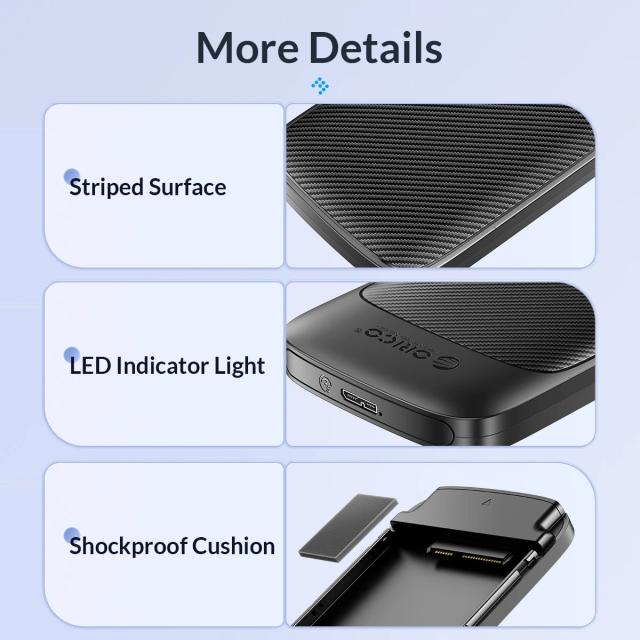 Кутия Orico HDD / SSD 2.5"(6.35 cm), USB Type-C
