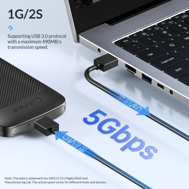 Кутия Orico HDD / SSD 2.5"(6.35 cm), USB Type-C