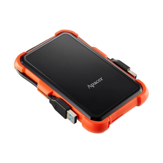 Външен диск Apacer Portable Hard Drive AC630 2TB, 2.5" (6.35 cm), USB 3.2 Gen 1, Military-Grade, Shockproof, Black/Red