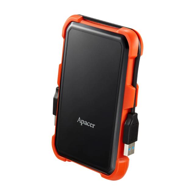 Външен диск Apacer Portable Hard Drive AC630 1TB, 2.5" (6.35 cm), USB 3.2 Gen 1, Military-Grade, Shockproof, Black/Red