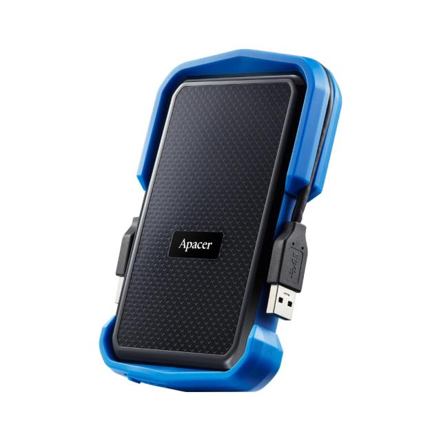 Външен диск Apacer Portable Hard Drive AC631 2TB, 2.5" (6.35 cm), USB 3.2 Gen 1, Military-Grade, Shockproof, Black/Blue