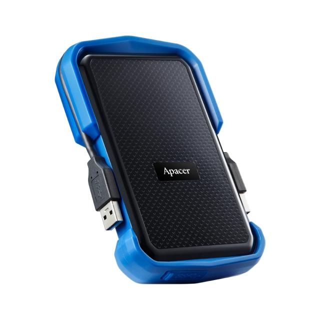 Външен диск Apacer Portable Hard Drive AC631 2TB, 2.5" (6.35 cm), USB 3.2 Gen 1, Military-Grade, Shockproof, Black/Blue