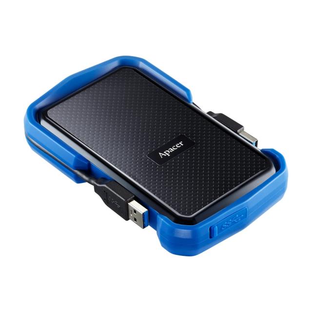 Външен диск Apacer Portable Hard Drive AC631 1TB, 2.5" (6.35 cm), USB 3.2 Gen 1, Military-Grade, Shockproof, Black/Blue