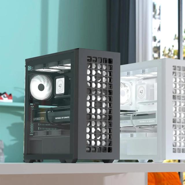 Кутия AeroCool D502A Black, Addressable RGB, Middle Tower, 2 x USB 3.0, 1 x USB Type-C, HD Audio x 1, ATX/mATX/Mini-ITX