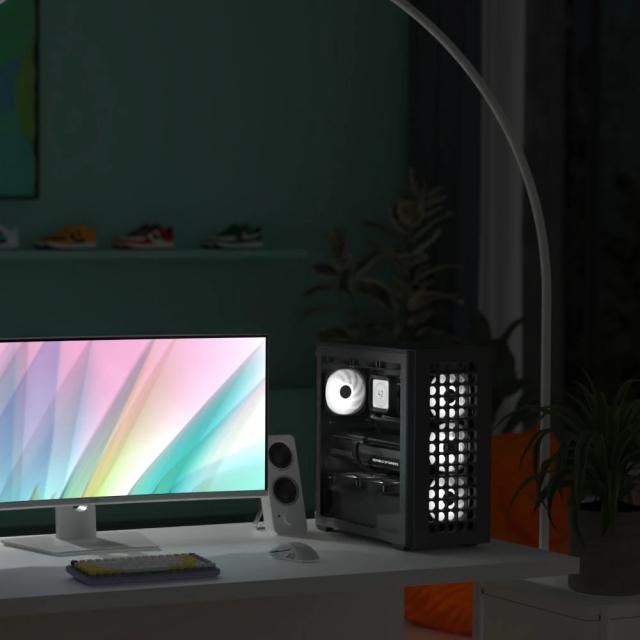 Кутия AeroCool D502A Black, Addressable RGB, Middle Tower, 2 x USB 3.0, 1 x USB Type-C, HD Audio x 1, ATX/mATX/Mini-ITX