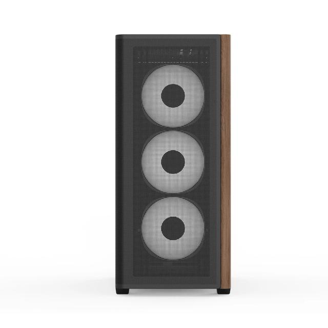 Кутия AeroCool D501A Black, Addressable RGB, Wood, Middle Tower, 2 x USB 3.0, 1 x USB Type-C, HD Audio x 1, ATX/mATX/Mini-ITX