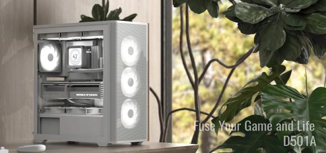 Кутия AeroCool D501A Black, Addressable RGB, Wood, Middle Tower, 2 x USB 3.0, 1 x USB Type-C, HD Audio x 1, ATX/mATX/Mini-ITX