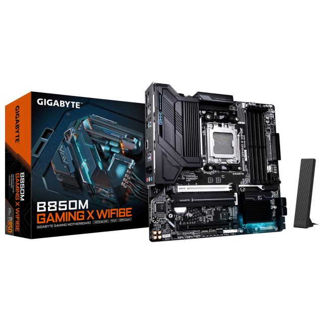 Дънна платка Gigabyte B850M GAMING X WIFI6E, AM5, 4x DDR5, 2x M.2 NVMe, 4x SATA 6Gb/s, HDMI, 2x DP, mATX 