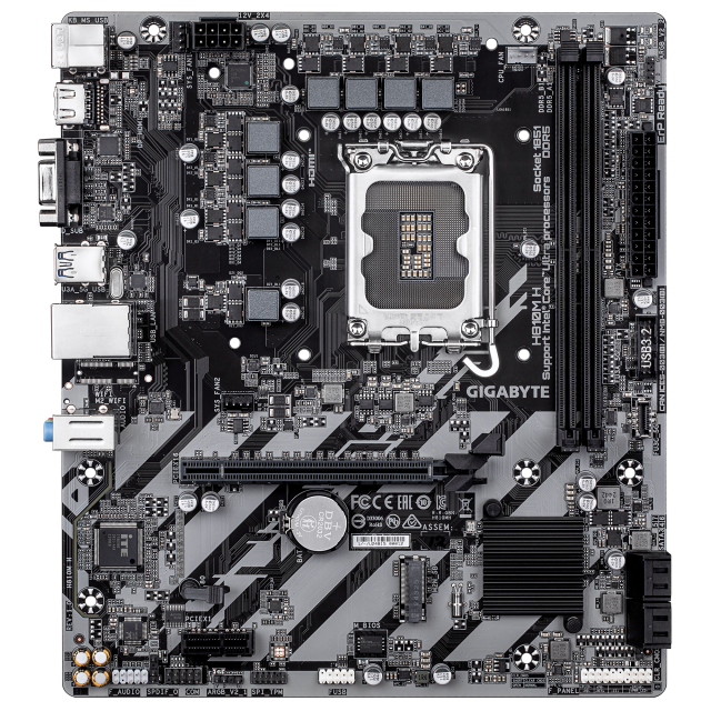 Дънна платка Gigabyte H810M H, LGA1851, 2x DDR5, 1x M.2 NVMe, 4x SATA 6Gb/s, VGA, HDMI, mATX 