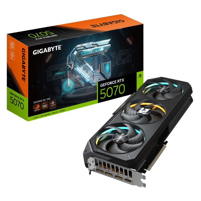 Видео карта GIGABYTE nVIDIA RTX5070 GAMING OC 12GB GDDR7, 192-bit, HDMI, 3x DP