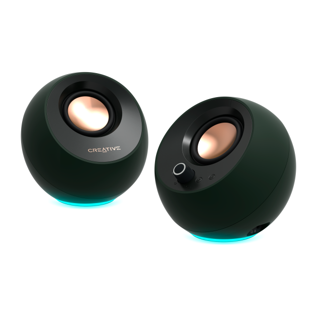 Тонколони Creative Pebble Pro 2.0, RGB Lighting, 10W RMS, Bluetooth 5.3, 3.5 mm AUX input, USB Type-C