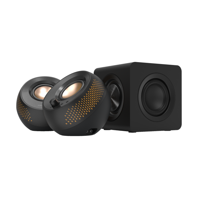 Тонколони Creative Pebble X Plus 2.1,RGB Lighting, 30W RMS, Bluetooth 5.3, 3.5 mm AUX input, USB Type-C