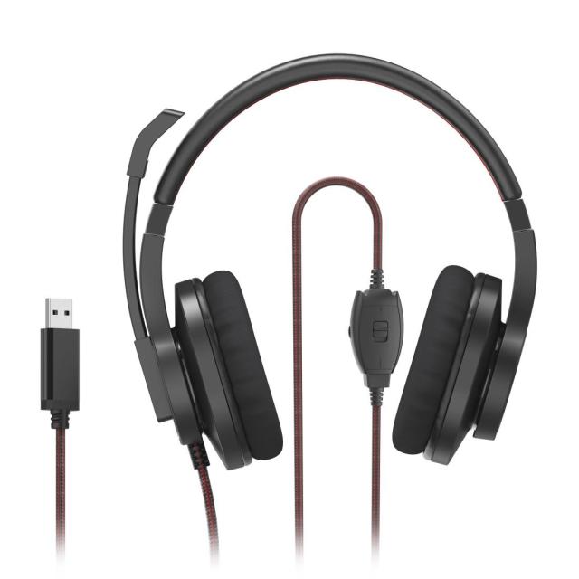 Слушалки с микрофон HAMA HS-USB400 V2, 20 - 20 000Hz, USB, черно