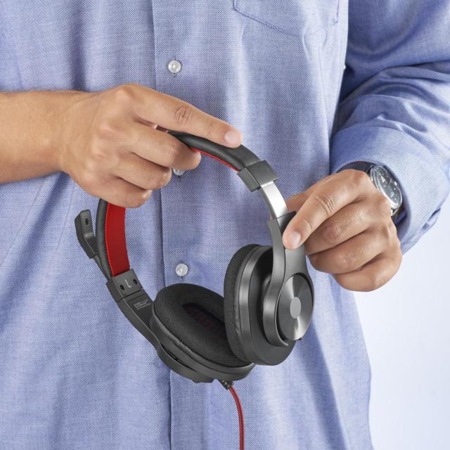 Слушалки с микрофон HAMA HS-USB400 V2, 20 - 20 000Hz, USB, черно
