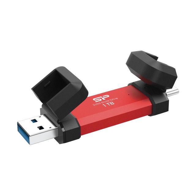 Външен SSD Silicon Power DS72 Red, 1TB, USB-A и USB-C 3.2 Gen2