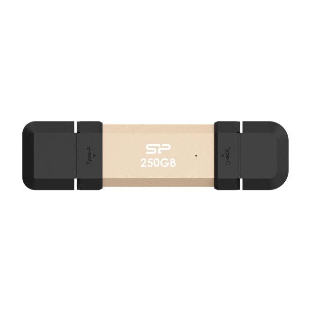 Външен SSD Silicon Power DS72 Gold, 250GB, USB-A и USB-C 3.2 Gen2