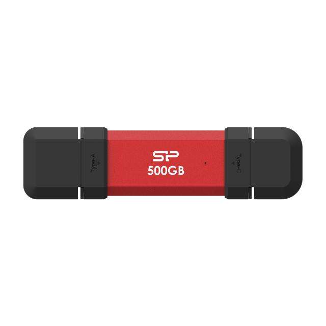 Външен SSD Silicon Power DS72 Red, 500GB, USB-A и USB-C 3.2 Gen2