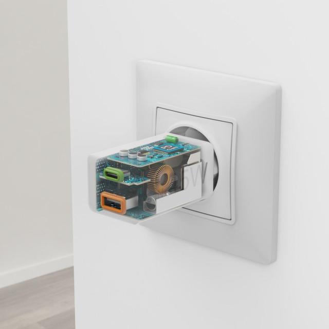 HAMA Бързо мини зарядно, 45W, 1x USB-C - 1x USB-A, PD, бяло