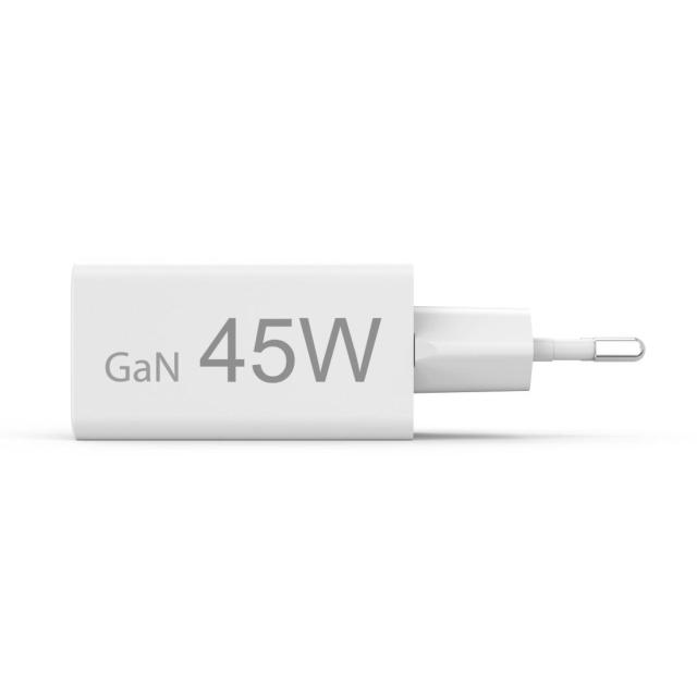 HAMA Бързо мини зарядно, 45W, 1x USB-C - 1x USB-A, PD, бяло