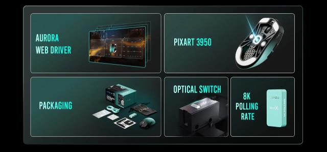 Mишка Lamzu MAYA X 8K Aimlabs Edition, Wireless, Оптична, 30 000 dpi