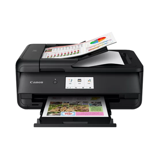 Мастилоструйно многофункционално устройство Canon PIXMA TS9550a AIO, A3/A4, цветен, принтер/копир/скенер, 4800 x 1200dpi, 33 стр/мин, печат върху CD, DVD, Hi-Speed USB, LAN, Wi-Fi