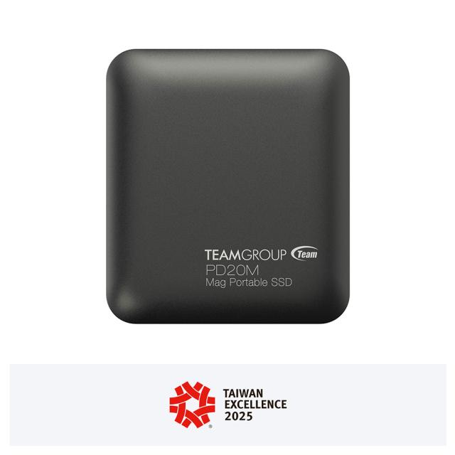 TEAM GROUP PD20M Mag Portable SSD 2TB EXT, USB 3.2 USB-C, Titanium Gray