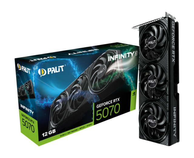 Видео карта PALIT NVIDIA GeForce RTX 5070 Infinity 3, 12GB GDDR7, 192-bit, HDMI, 3x DP