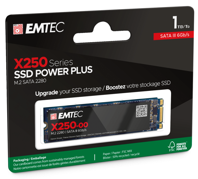 EMTEC X250 POWER PLUS SSD 1TB INT M2 SATA (2280)