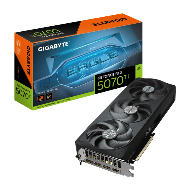 Видео карта GIGABYTE nVIDIA GeForce RTX 5070 Ti EAGLE OC SFF 16GB GDDR7, 256-bit, HDMI, 3x DP