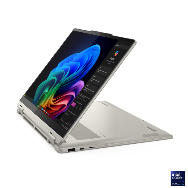 Лаптоп Lenovo Yoga 7 2-in-1 14ILL10, Intel Core Ultra 7 258V 8C (2.2/4.8GHz, 12MB Cache), 14.0" (35.56 cm) WQXGA+ OLED, Touch Screen, Intel Arc 140V, 32GB LPDDR5X, 1TB M.2 NVMe SSD, Windows 11 Hom