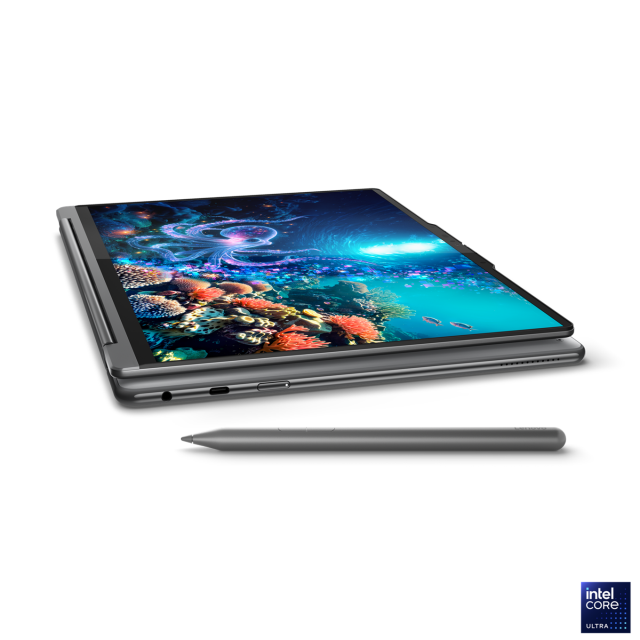 Лаптоп Lenovo Yoga 9 2-in-1 14ILL10, Intel Core Ultra 7 258V 8C (2.2/4.8GHz, 12MB Cache), 14.0" (35.56 cm) WQXGA+ OLED, Touch Screen, Intel Arc 140V, 32GB LPDDR5X, 1TB M.2 NVMe SSD, Windows 11 Home